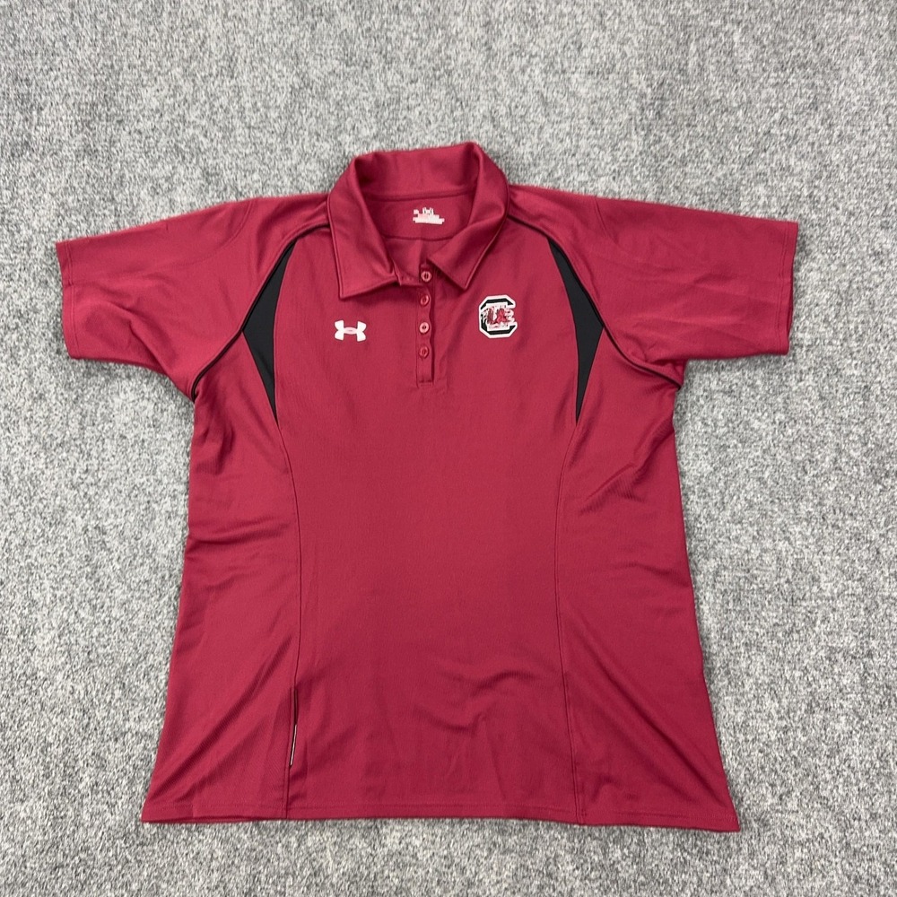 South Carolina Gamecocks Polo Shirt Womens XL Red NCAA Basketball Under Armour